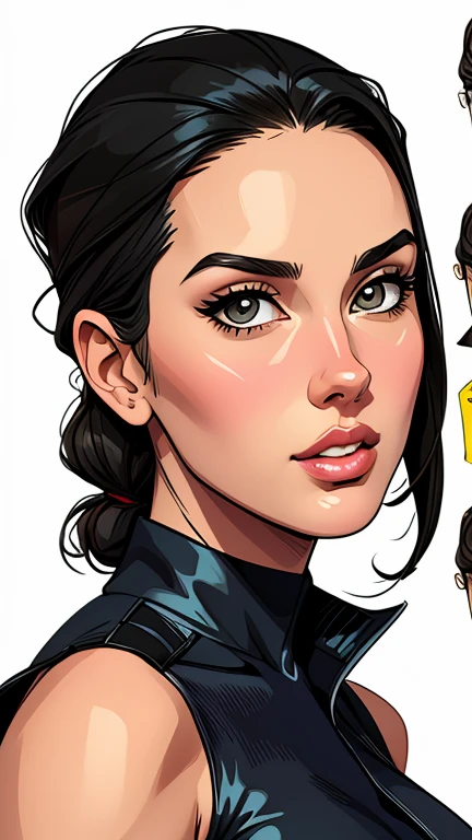 estilo modo retrato de desenho animado:1.2), Monica Bellucci Mulher brasileira desenho ART Artline mulher fundo branco Imagem cartoon de uma mulher , roupas sensuais , garota super valente destemida , cartoon style illustration, estilo de arte dos desenhos animados, estilo de arte dos desenhos animados, digital illustration style, design de personagens altamente detalhado, arte digital detalhada fofa, City fan art, design de personagem retrato, beautiful digital illustration, modo retrato de alta qualidade, arte em quadrinhos, retrato do design do personagem, white background Busty without clothes and medium breasts cartoon style female character dressed in Fallout 4 uniform Monica Bellucci portrait mode