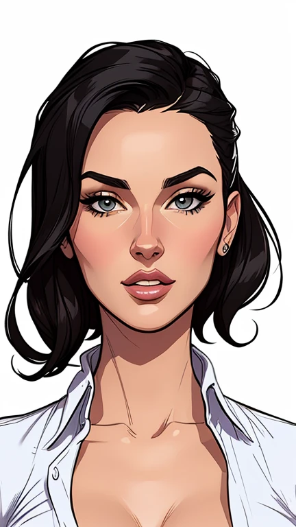 (estilo de desenho animado:1), Dejah Thoris, cartoon style illustration, estilo de arte dos desenhos animados, estilo de arte dos desenhos animados, digital illustration style, beautiful digital illustration, retrato de alta qualidade, arte em quadrinhos, retrato do design do personagem, white background Buso (without clothes and huge breasts), beautiful and symmetrical body curves,