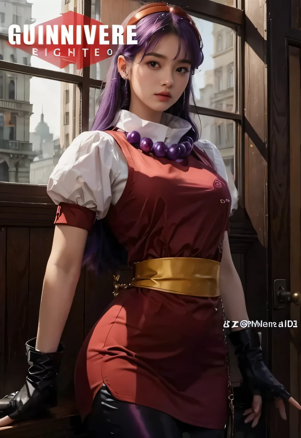 1girl, purple hair detailed, masterpiece, realistic