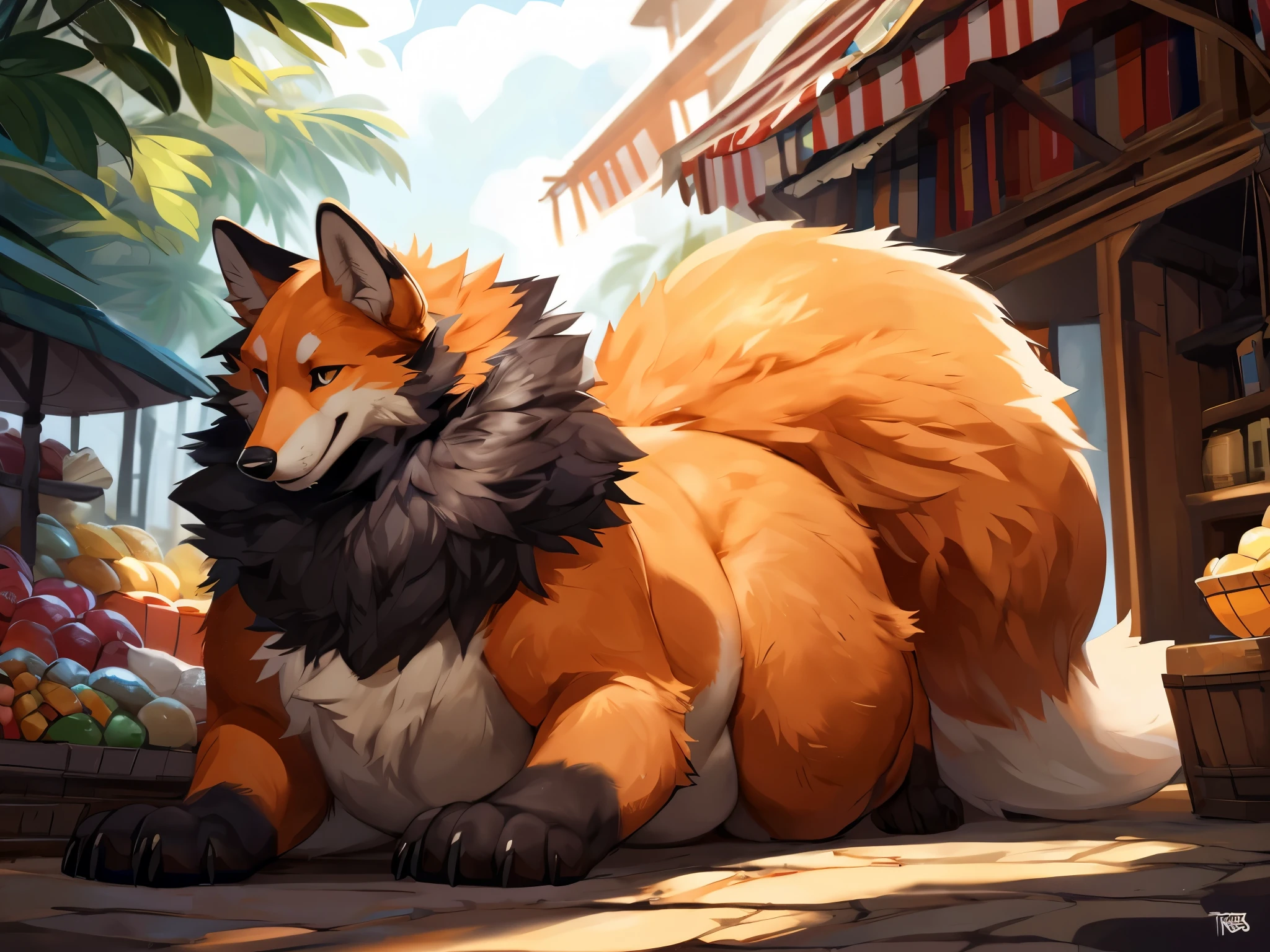 4k ultra quality, 4k full body view,(ultra high detailed body),((feral)) fox,by mystikfox61, by glitter trap boy,feral paws, by bebebebebe,by morethreedee, by seibear,(thick thigh),(chubby thigh),thicc thigh,thick legs,chubby legs,thicc legs,massive butt,enomorous thigh,massive thigh,massive legs,thick lower legs,wide legs,(detailed thigh),(wide thigh),fluffy belly sharp nails,((sfw)),(ultra detailed face),detailed eyes,big tail,fluffy tail,(detailed tail),enomorous tail,bigger tail,huge tail,volumetric light,big paws,(thick paws),fluffy paws,furry paws,enomorous paws,(feral focus), beast,(bigger lower body),(long legs),front view,master works, super fine, 4k resolution, high quality,high picture detail,dark fantasy,illusory engine, Masterpiece,dire fox,faint lighting,charming (feral) body,hyper belly,chubby (feral) body,immobile feral,market