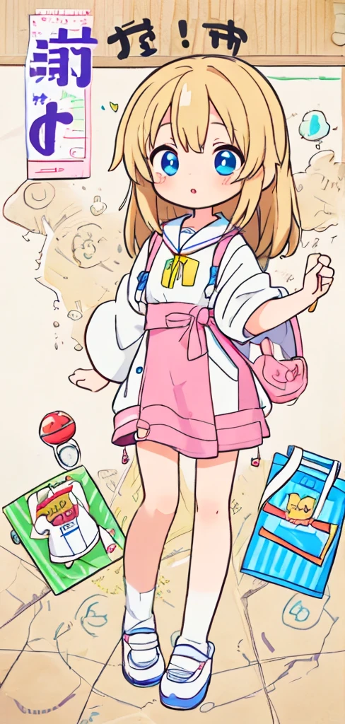 A picture of a girl wearing a shirt and shoes and reading a script, a Manga Drawing, an Anime Drawing, by Naka Bokunen, clean anime outlines, Manga Drawing, line-drawing!!, small  girl, anime sketch, As an anime character, full body portrait of a short!, anime style character, anime style drawing, Anime Drawing, full body character drawing, What is the title of the book you have in your hand?「Tere East」