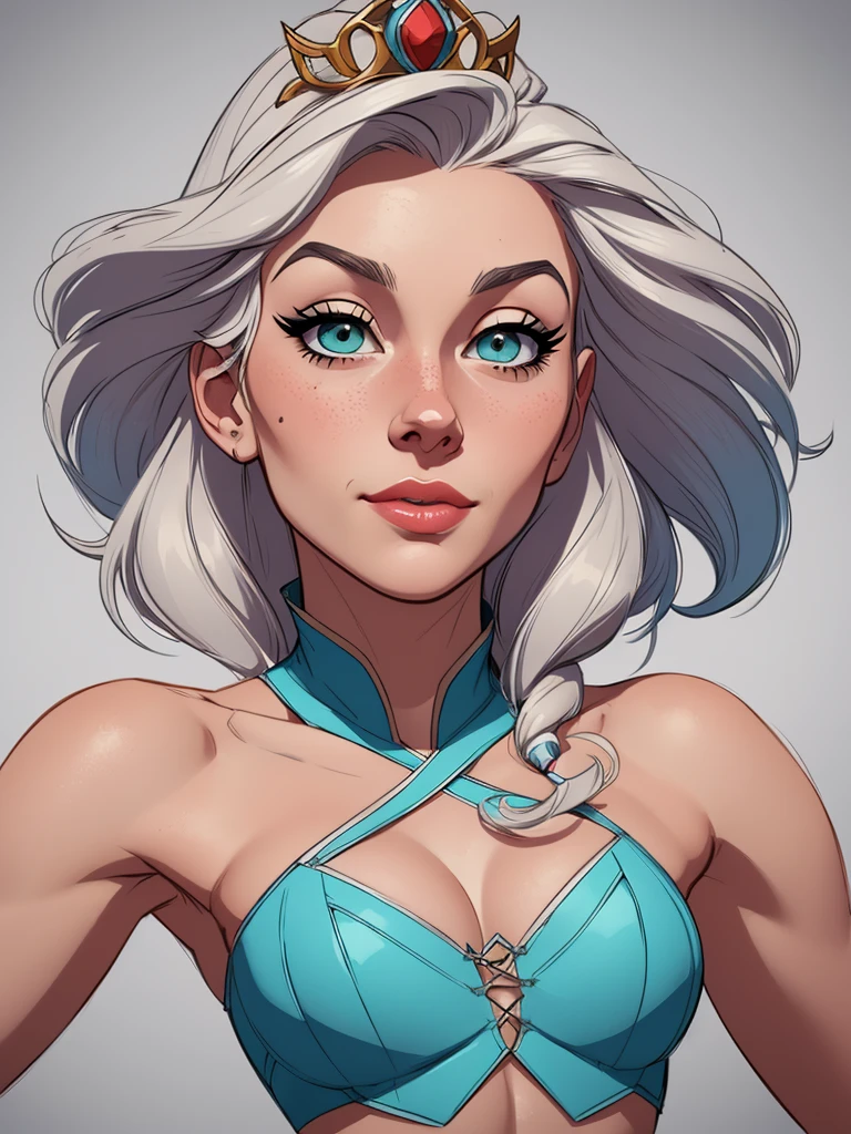 Personagem mulher estilo atompunk Fiona rainha Anna de Arendelle com marcas de guerras Imagem de desenho animado de uma mulher .Ilustra??o estilo desenho animado, estilo de arte dos desenhos animados, estilo de arte dos desenhos animados, digital illustration style, estilo atompunk design de personagens altamente detalhado, arte digital detalhada coragem, Forest fan art, Design de personagens de retrato, beautiful digital illustration, retrato de alta qualidade, Arte em quadrinhos, mulher jovem cabelo com transas lindas . Queen Anna of ArendelleBeautiful lined eyes Medium large bust and wonderful sexy clothes. image expression of sexual desire from waist to head illustration Queen Anne of Arendelle atompunk style Fallout 4 style pose playboy magazine 