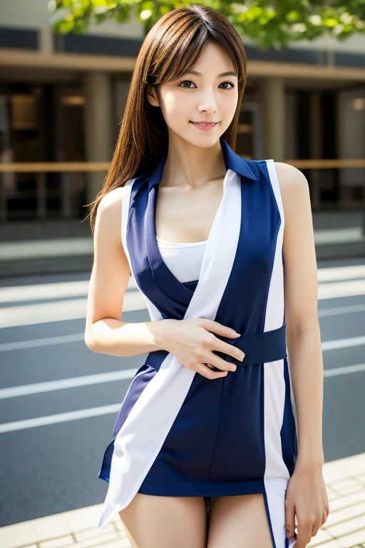 (Highly realistic photos, High resolution, Detailed face, fine grain) Skinny Japanese woman, Age 35, Cute Face, alone:1, Nice body, Slim figure, Small breasts, Thin chest, Accentuates a very slim waist, Track and field uniforms, Photo from the waist up