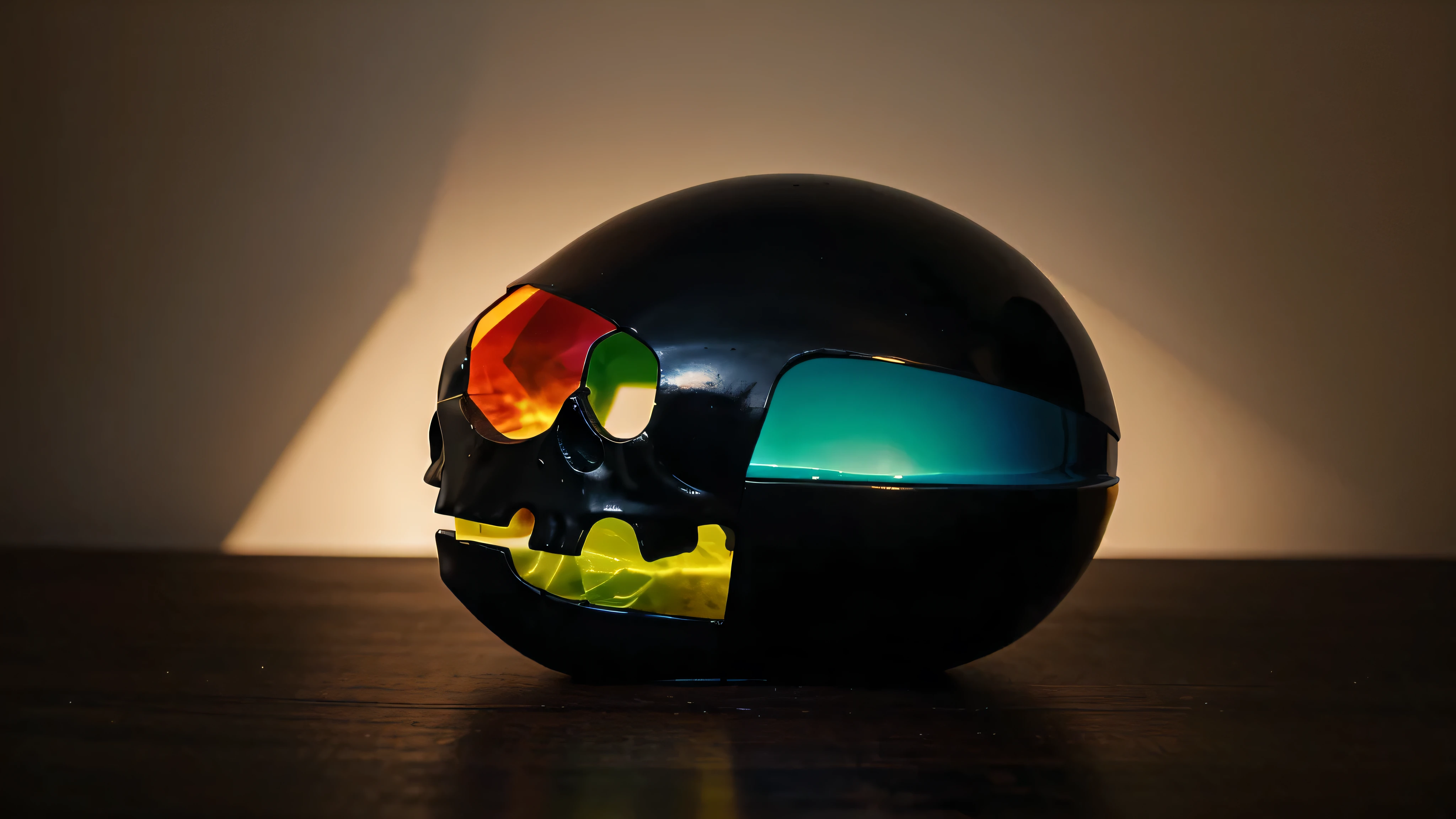 abstract colorful limes in the shape of a skull