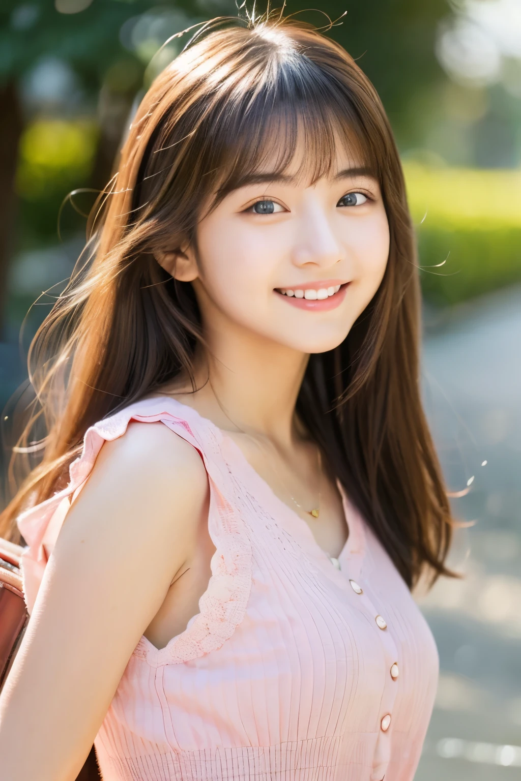 21 years old、smile、Beautiful eyes、shine、stare、