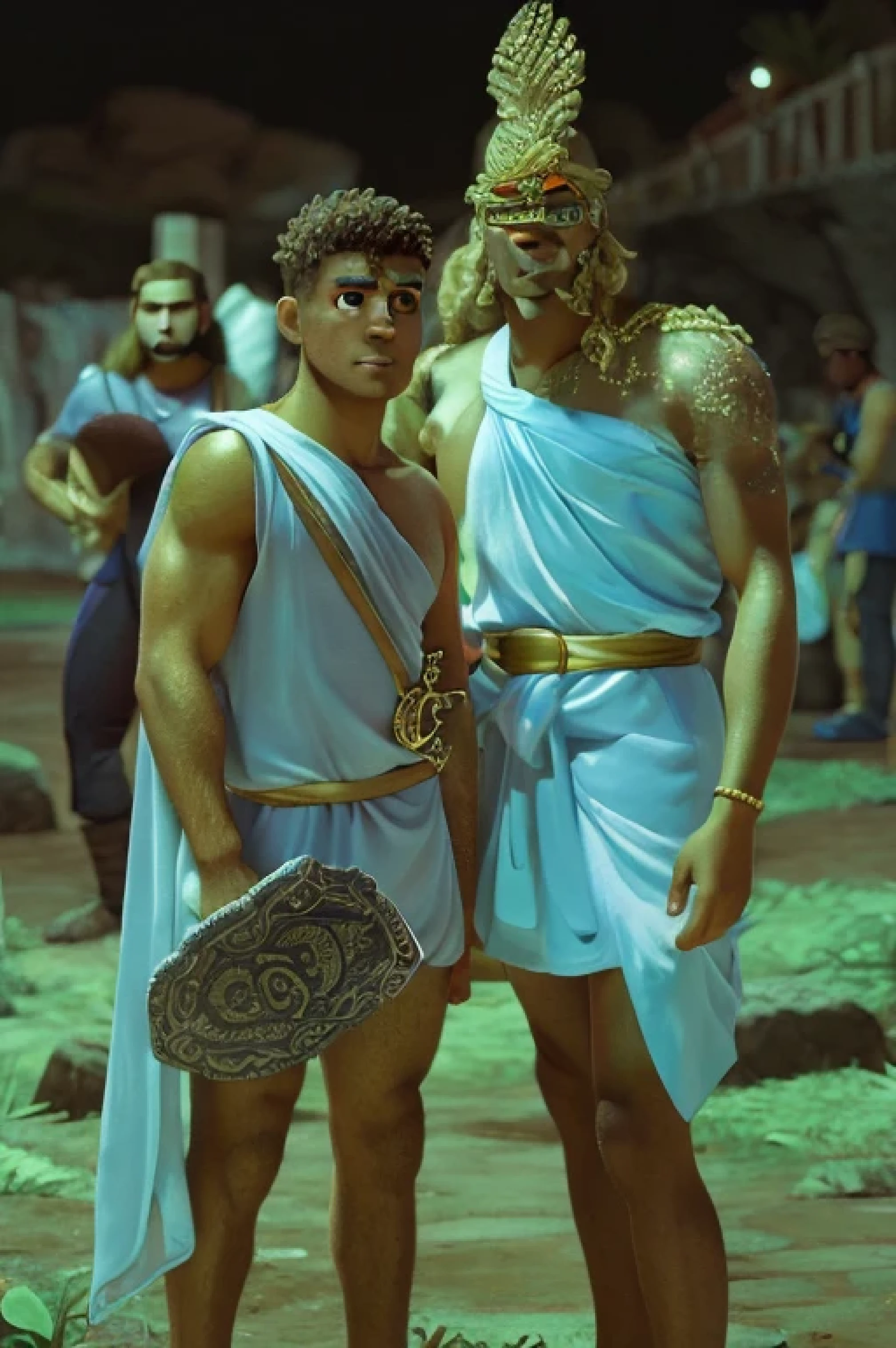 Desenho animado deuses gregos, no estilo de o sangue de zeus