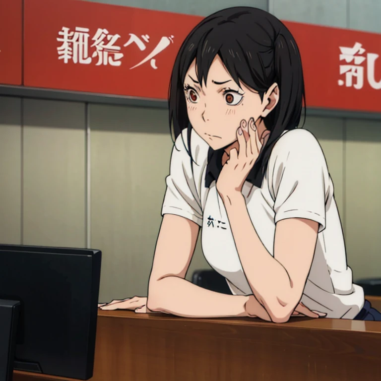 Haikyuu character. She is inarizaki’s manager, she has average long black hair, small hands, and pretty eyes. She also short 150cm and close with kita shinsuke