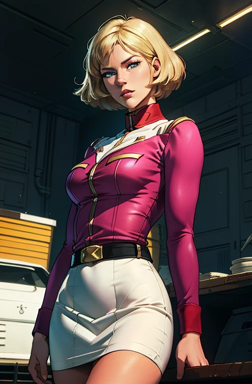 ((masterpiece)), ((cinematic lighting)), realistic photo、(pink outfit), Real Images、Top image quality、1girl in, sayla mass, Elegant, masterpiece, Convoluted,Ultra mini skirt、 Realistic, Best Quality, absurderes, high face detail, Perfect eyes, mature, Cowboy Shot, , Vibrant colors, White Skirt,