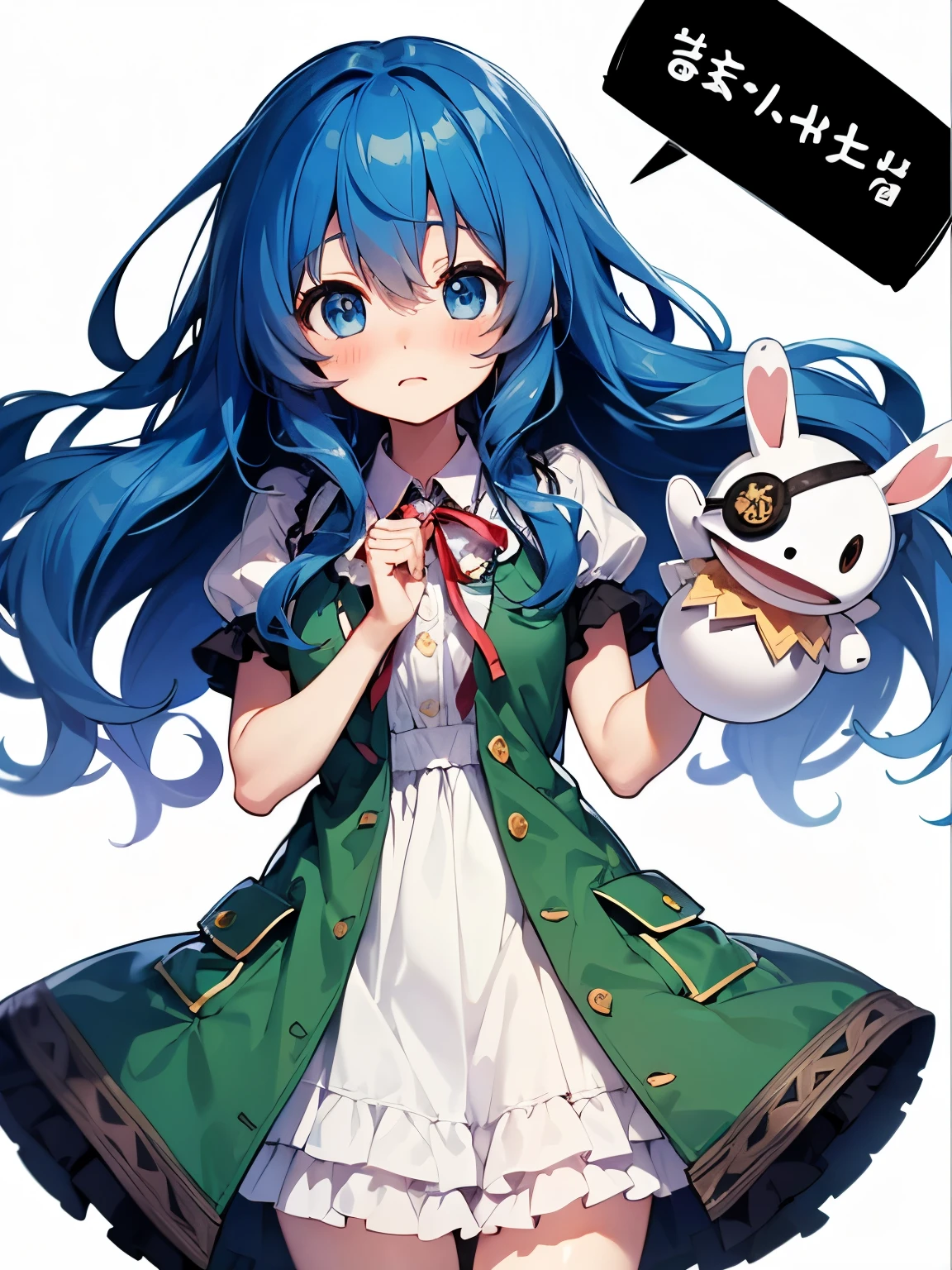 Yoshino Astral Dress、Long Hair、blue eyes、ribbon、Hair between the eyes、Blue Hair,(Perfect hands),(Perfect Anatomy),(masterpiece),(highest quality),Embarrassed,blush