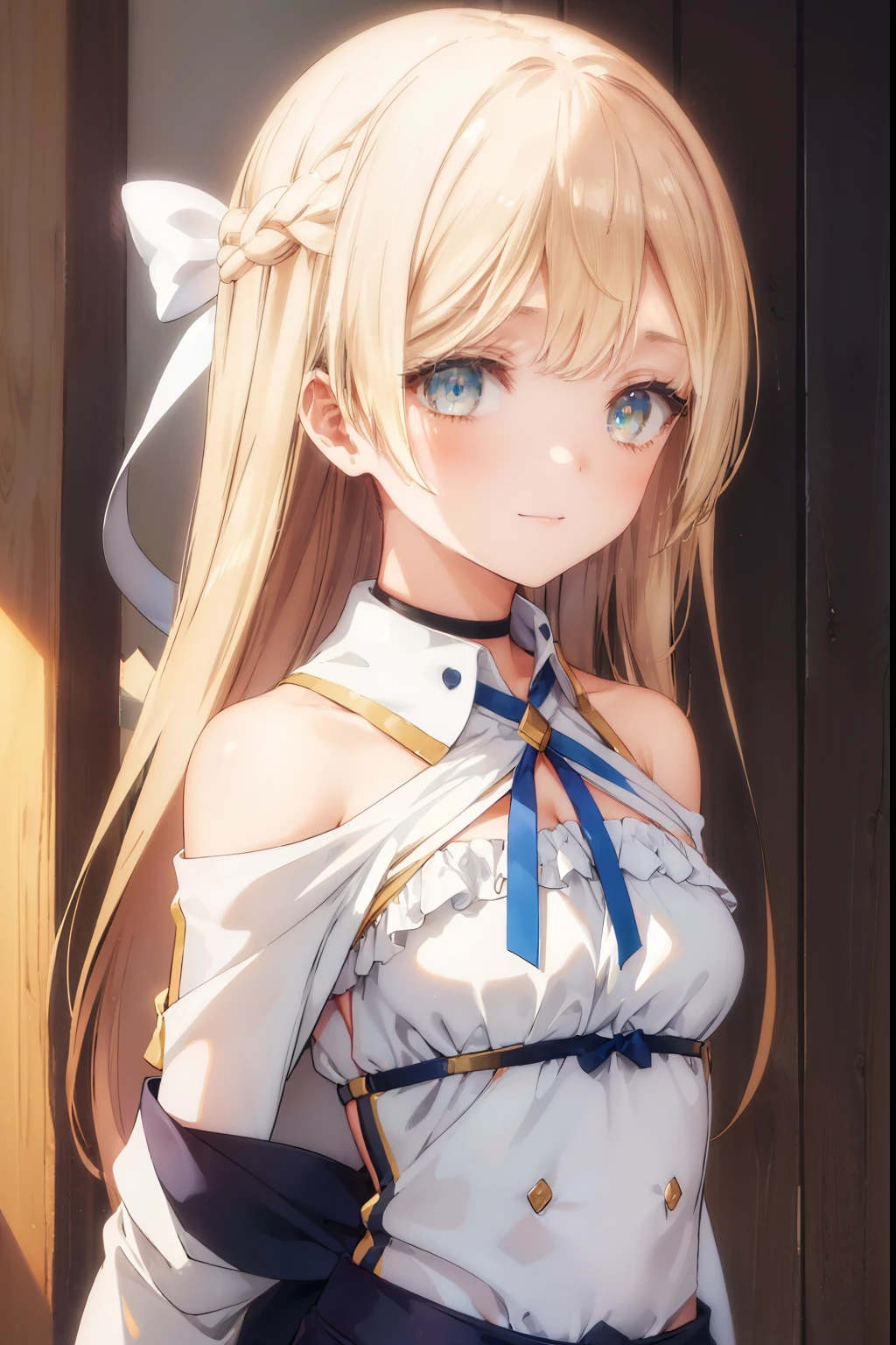 Klaudia Valentz、blush,smile、Blonde、、、The back is very small、Lolita、Small breasts、Please show me your armpits、exterior: 14 years old、Shoulder Bicle is visible、Sexy thighs、Beautiful feet、Usual hairstyle、highest quality, High resolution, unity 8k wallpaper, (shape:0.8), (Beautiful and beautiful eyes:1.6), Highly detailed face, Perfect lighting, Extremely detailed CG, (Perfect hands, Perfect Anatomy),