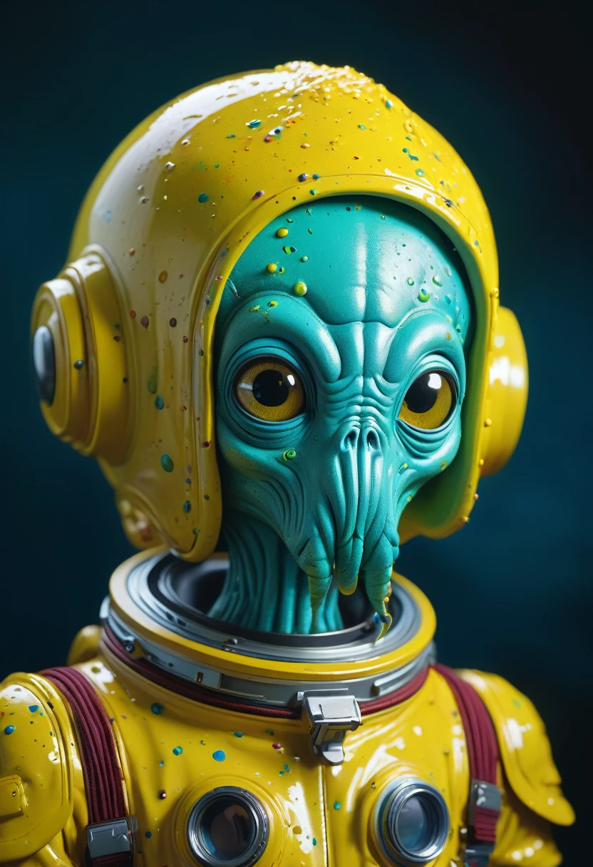 8K, ARTISTIC photogrAphy, best quAlity, mAsterpiece: 1.2), A (potrAit:1.2) Don Bluth Style  ASTRONAUT Cthulhu yellow Toon Doll, full body RAW candid cinema, cyan hair, 16mm, color graded portra 400 film, remarkable color, ultra realistic, sad admosphere, dark lighting, oppressive atmosphere, depressive colors, kodak portra 400, photograph,r, Natural Light,  Pinhead lighgts, blur reflection, Brush Strokes, Smooth, abstract, Splatter, Oil On Canvas, rainbow colors, fractal isometrics details bioluminescens : a stunning realistic photograph of wet bone structure, 3d render, octane render, intricately detailed, titanium decorative headdress, cinematic, trending on artstation | Isometric | Centered