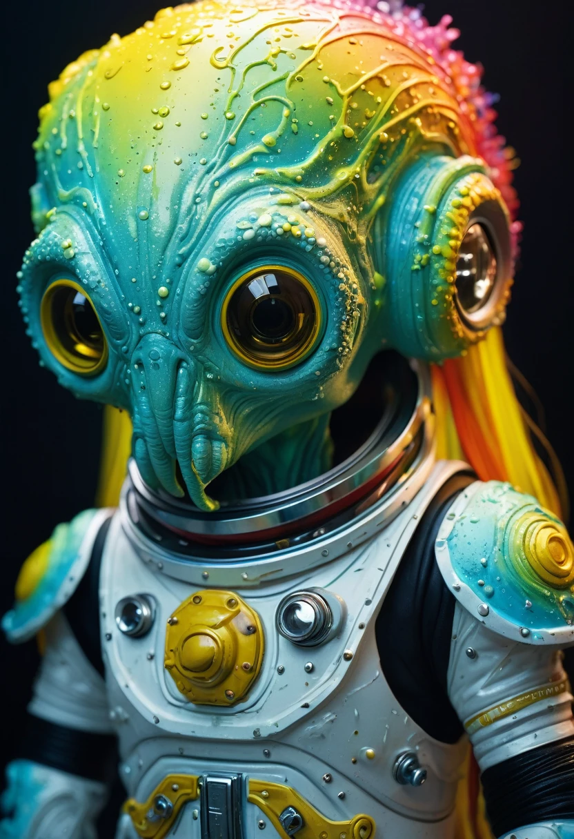 8K, ARTISTIC photogrAphy, best quAlity, mAsterpiece: 1.2), A (potrAit:1.2) Don Bluth Style ASTRONAUT Cthulhu yellow Toon Doll, full body RAW candid cinema, cyan hair, 16mm, color graded portra 400 film, remarkable color, ultra realistic, sad admosphere, dark lighting, oppressive atmosphere, depressive colors, kodak portra 400, photograph,r, Natural Light, Pinhead lighgts, blur reflection, Brush Strokes, Smooth, abstract, Splatter, Oil On Canvas, rainbow colors, fractal isometrics details bioluminescens : a stunning realistic photograph of wet bone structure, 3d render, octane render, intricately detailed, titanium decorative headdress, cinematic, trending on artstation | Isometric | Centered