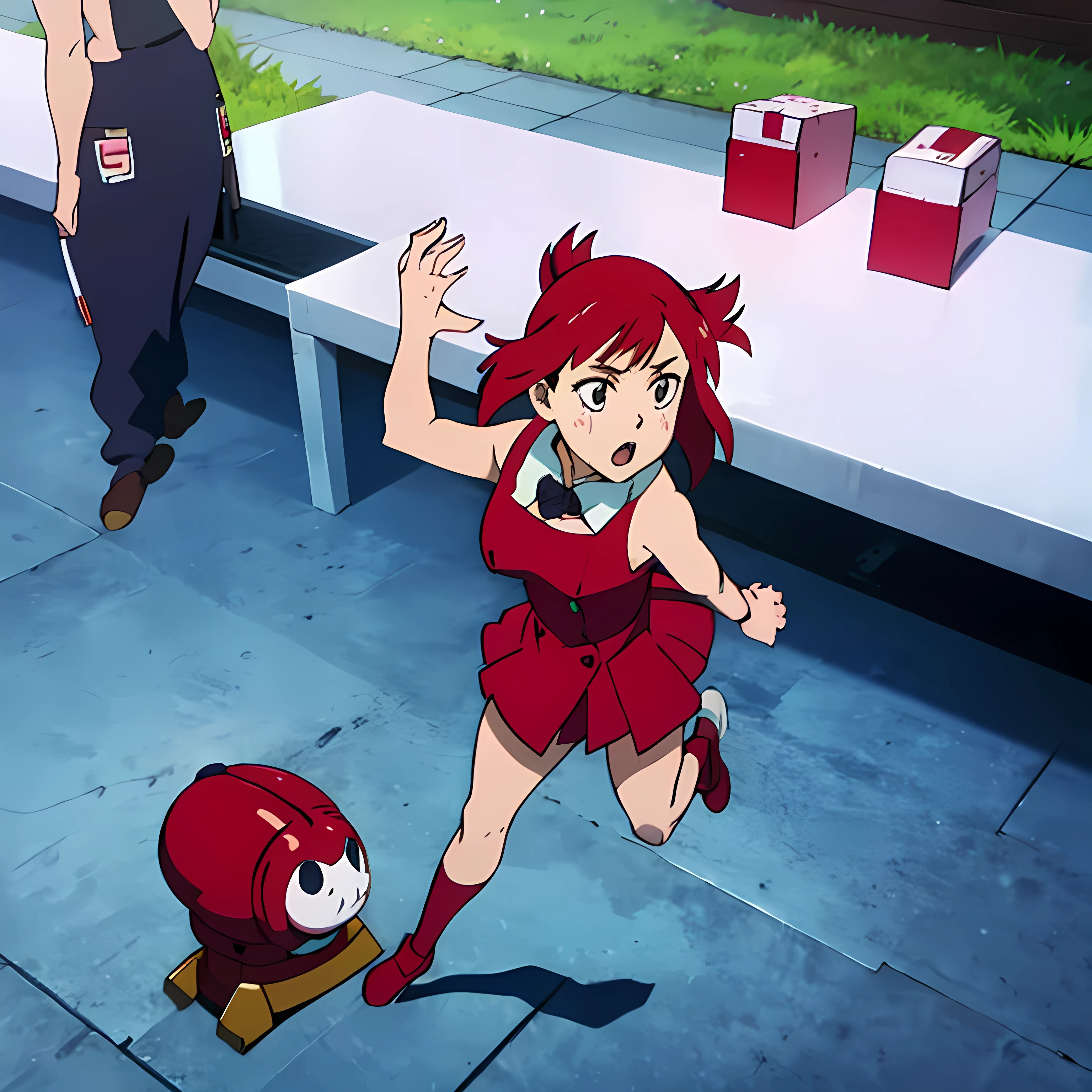 anime girl red hair dressed as a bunny cosplay anime icon