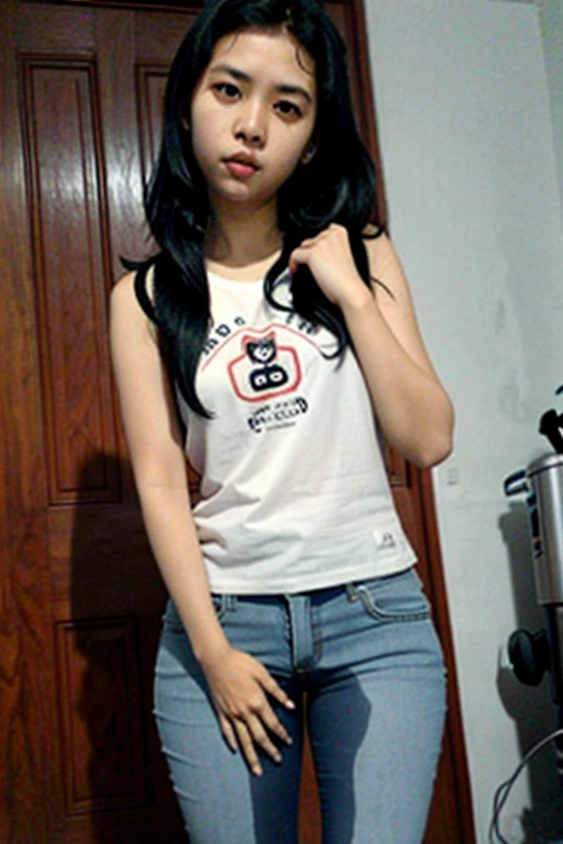 Indonesia teen girl peeing her pants