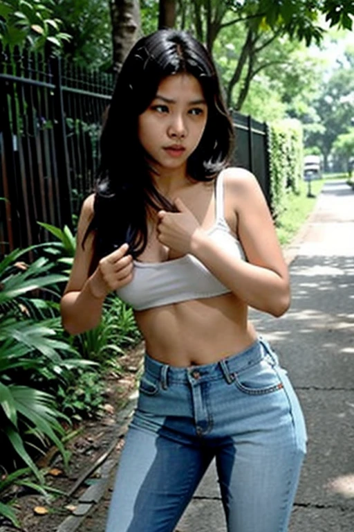 Indonesia girl peeing her pants