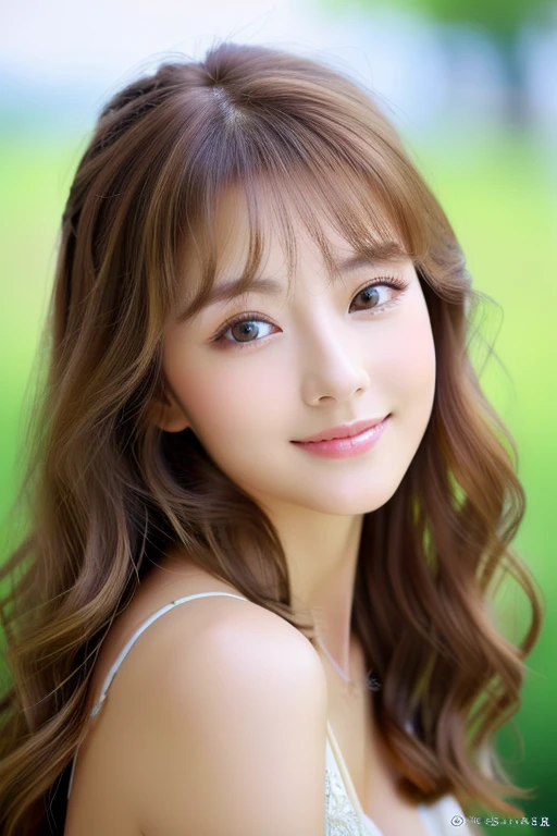 ((highest quality)), ((masterpiece)), (detailed), Head to waist angle、Perfect Face、Perfect body、Light brown hair、Beautiful Skin、A beautiful Russian and Korean woman、(masterpiece:1.3), (8k, Photorealistic, Raw photo, Best image quality: 1.4), (Random Hairstyles:1.2)、Cleavage:1.2、Super detailed face、Attention to detail、double eyelid、Sharp focus:1.2、Beautiful woman:1.4、highest quality、masterpiece、 high resolution、(Photorealistic:1.4)、非常にdetailedでプロフェッショナルな照明の笑顔、thin、Serious expression、A perfect smile、Top view