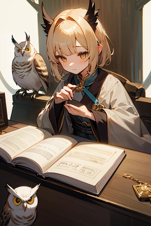 owlの翼とowlの目を持つ DND RPG 用に、owlの特徴と羽を持つ、owl、beautiful girl、owlと話す事が出来る、Beastmaster Girl、Sharp、