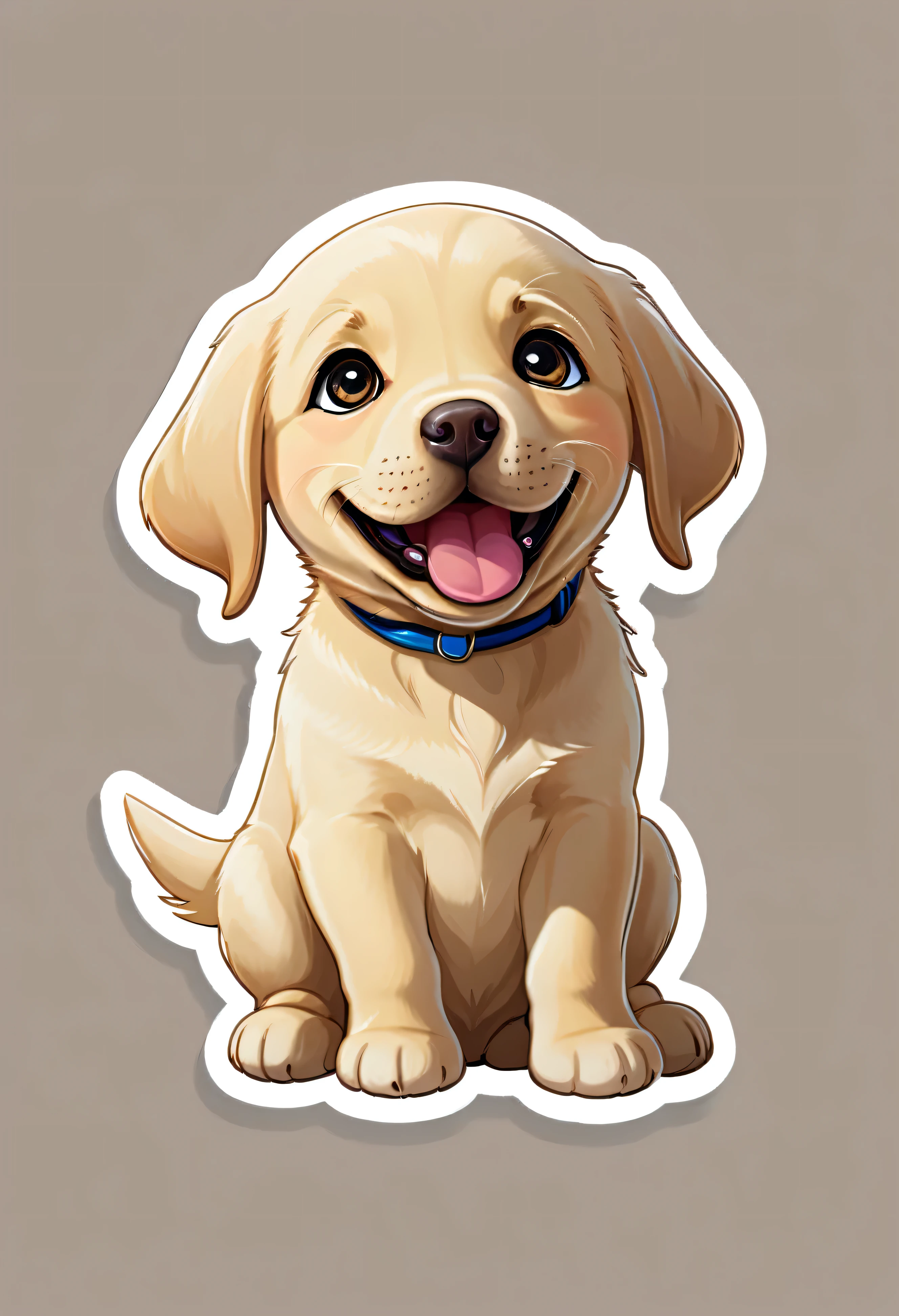 1 sticker, puppy, Labrador Retriever, Round eyes, Cute eyes, Cute gestures, Cute expression, Simple Background