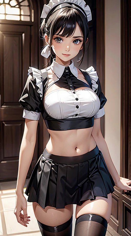 Beautiful young naked maid in chains、Exposed nipples、Black background