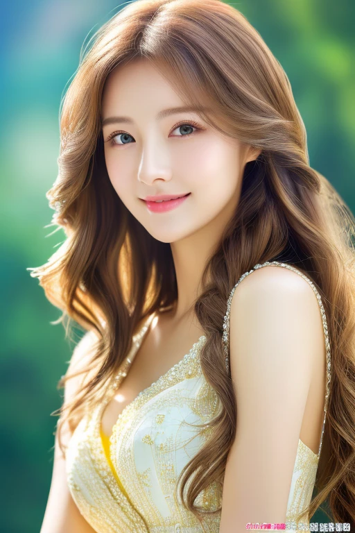 ((highest quality)), ((masterpiece)), (detailed), Head to waist angle、Perfect Face、Perfect body、Light brown hair、Beautiful Skin、A beautiful Russian and Korean woman、(masterpiece:1.3), (8k, Photorealistic, Raw photo, Best image quality: 1.4), (Random Hairstyles:1.2)、Cleavage:1.2、Super detailed face、Attention to detail、double eyelid、Sharp focus:1.2、Beautiful woman:1.4、highest quality、masterpiece、 high resolution、(Photorealistic:1.4)、非常にdetailedでプロフェッショナルな照明の笑顔、thin、Serious expression、A perfect smile、Top view