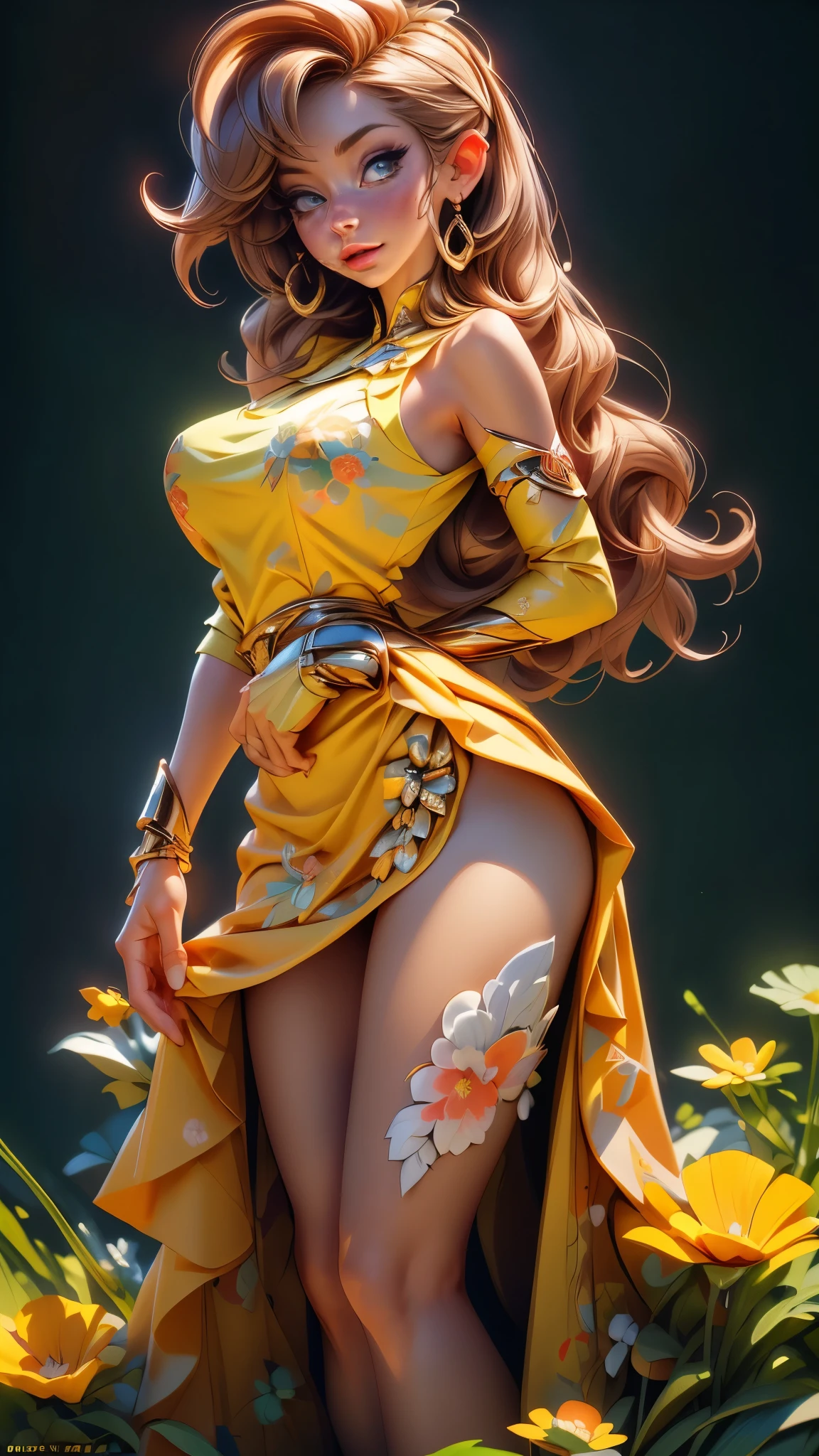 (best quality,4k,8k,highres,masterpiece:1.2),ultra-detailed,(best quality,realistic:1.2),lovely woman,field of poppy flowers,sheer yellow floral print summer dress,sunset,play,joy,beauty,harmony,portrait,soft lighting,vibrant colors, HDR, 8k, absurdres, cinestill 800, sharp focus, add_detail:2, Ultra HD | | | ((Fullbody-shot)) add_detail:2 (1woman, solo)