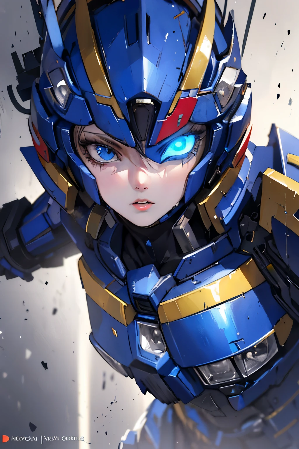 (detailed illustration),(best quality,masterpiece:1.2),ultra-detailed,(realistic:1.37),(portrait),(HDR,UHD),(professional),(vivid colors),(bokeh),girl,beautiful detailed eyes,beautiful detailed lips,longeyelashes,Optimus Prime Autobots,transformers,energetic pose,action-packed scene,Momoe Sawaki,expressive facial expression,shiny metallic surface,surreal background,sci-fi elements,contrast lighting,neon colors, dynamic composition,heroic atmosphere,