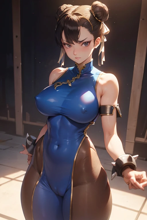 Chunli,He has, tie, gloves, Ribbed bodysuit, Expressionless, Empty Eyes, Watching the audience, corruption, Controlling the Mind, Female Combatant, whole body, hypnotism, Unfortunate trance, whole body, follow, Perfect female body, hypnotism, hypnotism, Empty Eyes, Dispositivo de Controlling the Mind, Pauses, Obedient_Pause, Slave, Are standing straight, Are standing, Are standing at attention, Combat Ready, Stretch your right arm from your shoulder into the air、Straighten your hands, (((Pixel Perfect, Perfect detail))), alone, 1 girl, hair ornaments, Laplace, hair band, Long Hair, Small box, blue eyes, Blonde, Twin tails, holding pistol, pistol, Holding a gun