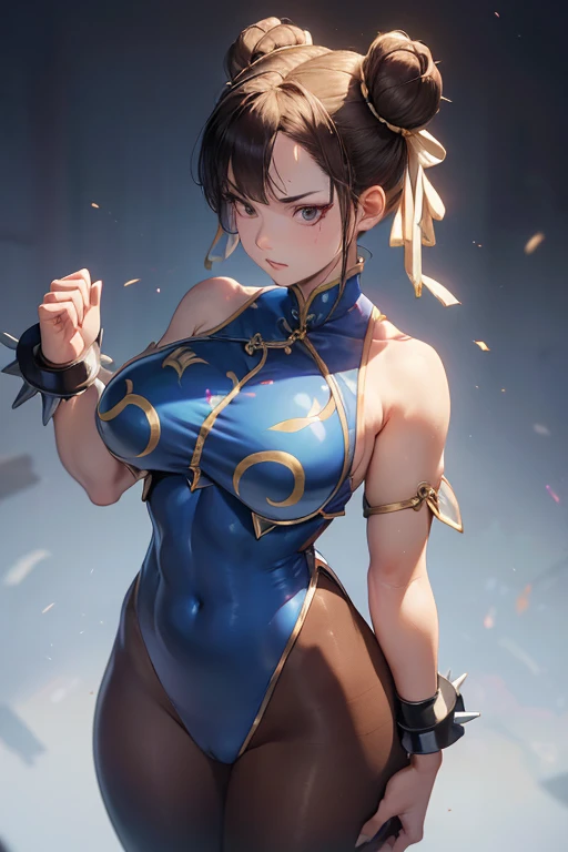 Chunli,He has, tie, gloves, Ribbed bodysuit, Expressionless, Empty Eyes, Watching the audience, corruption, Controlling the Mind, Female Combatant, whole body, hypnotism, Unfortunate trance, whole body, follow, Perfect female body, hypnotism, hypnotism, Empty Eyes, Dispositivo de Controlling the Mind, Pauses, Obedient_Pause, Slave, Are standing straight, Are standing, Are standing at attention, Combat Ready, Stretch your right arm from your shoulder into the air、Straighten your hands, (((Pixel Perfect, Perfect detail))), alone, 1 girl, hair ornaments, Laplace, hair band, Long Hair, Small box, blue eyes, Blonde, Twin tails, holding pistol, pistol, Holding a gun