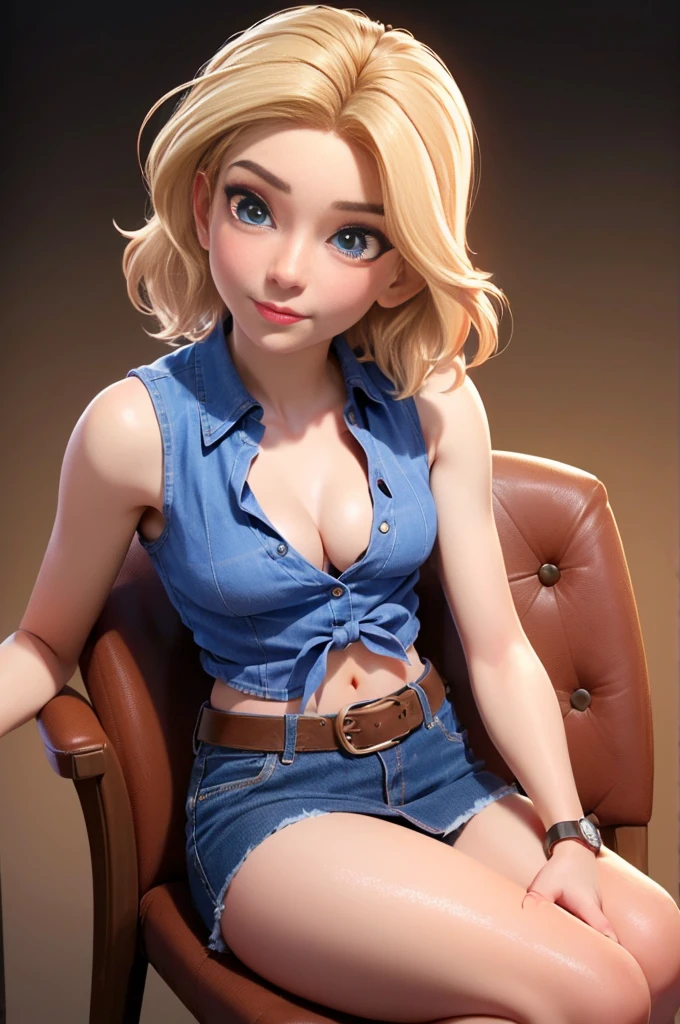 ((((1 person:2.0)))),(((Cowgirl Costume))),(((Slender body:1.2))),(((Small Ass:1.2))),(((Denim mini skirt:1.2))),(((Wear one leather belt:1.2))),(((He is wearing a sleeveless shirt, Plaid, Front tie shirt.))),(((wear the watch))),(((Sandals))),(((Showing cleavage))),(((Showing your belly button))),(((Exposing thighs))),(((Small breasts:1.5))),(((Bare arms))),(((Her hair is blonde))),, Beautiful detailed girl, Very detailed目と顔, Detailed and beautiful eyes, Very detailed, High resolution, highest quality, masterpiece, Very detailed, 8k wallpaper, wonderful, finely, highest quality, The light shines on your face,(Dark basement bar),((Drinking whiskey:1.2)),(((Being drunk:1.2))),(((You have the hiccups:1.2))),((sit cross-legged on a chair:1.0)), from before
