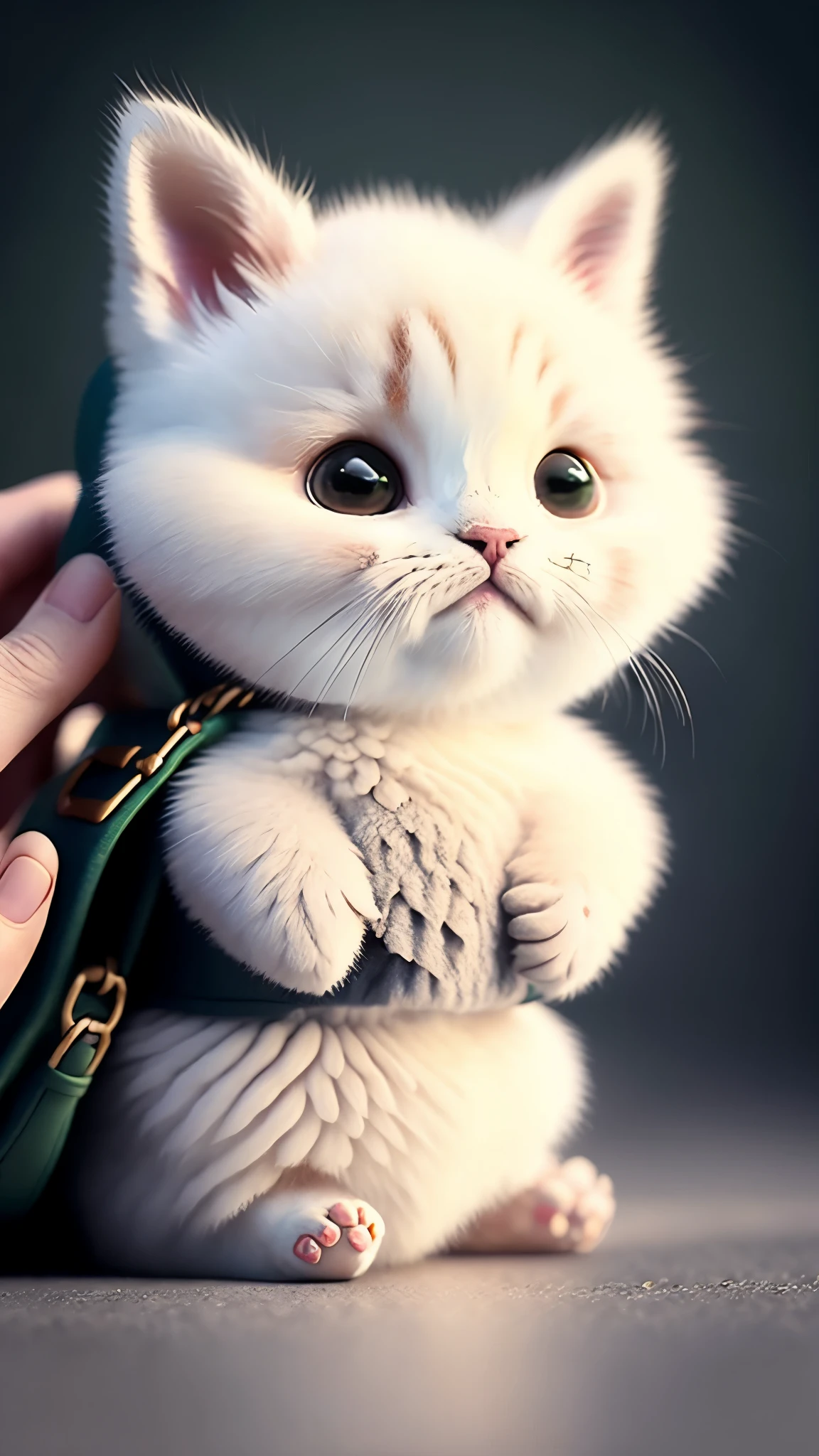 kitten, Blur, Tricolor Kitten, Bead, Round Logo, Sticker, whitebackground, no_humans, Depth of field, to8contrast style, DARK_Glam, dressed in DRK_Glam, deep shadows, (Dark: 1.4), (8k, photo in RAW format, beste-Quality, Masterpiece: 1.2)