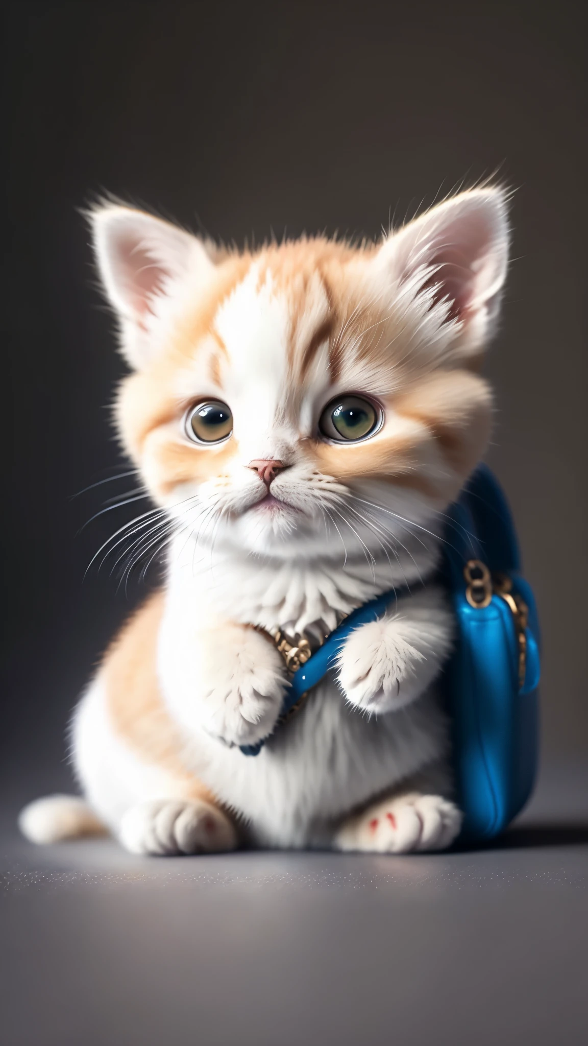 kitten, Blur, Tricolor Kitten, Bead, Round Logo, Sticker, whitebackground, no_humans, Depth of field, to8contrast style, DARK_Glam, dressed in DRK_Glam, deep shadows, (Dark: 1.4), (8k, photo in RAW format, beste-Quality, Masterpiece: 1.2)