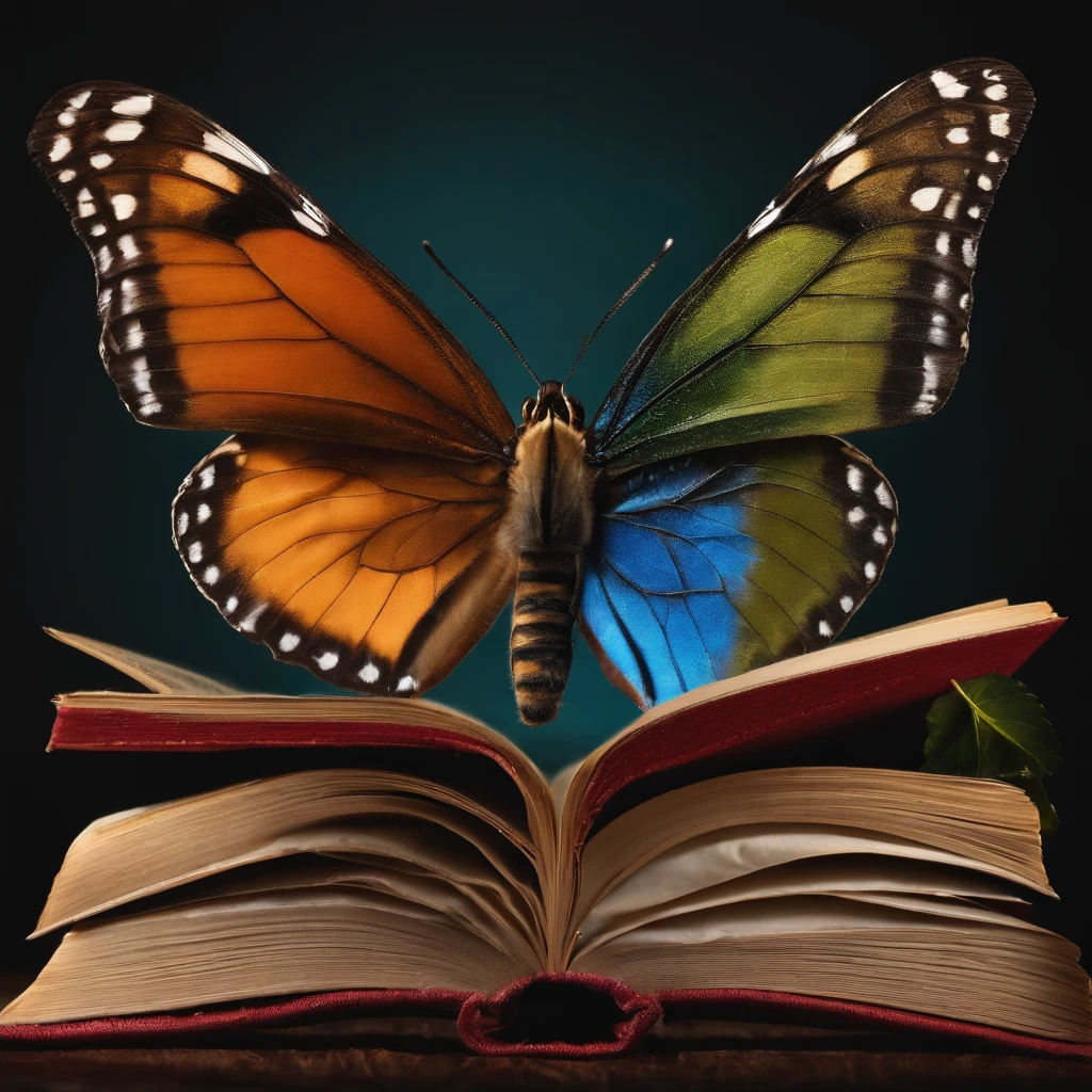 Insects reading books、insect、Butterfly on a book