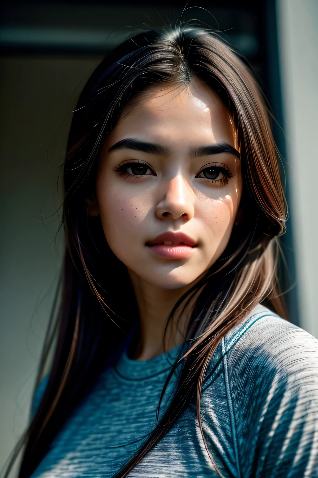 Portrait of beautiful woman in sportswear looking at camera
