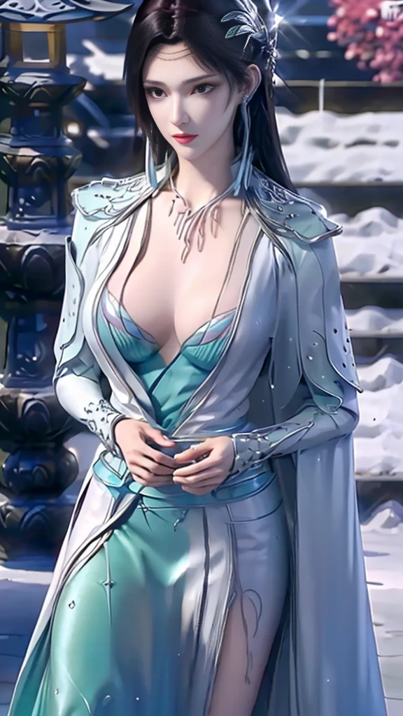 ultra realistic 8k cg, flawless, clean, masterpiece, professional artwork, famous artwork, cinematic lighting, cinematic bloom, perfect face, beautiful face, fantasy, dreamlike, unreal engine 5, science fiction,   lace, lace trim, lace-trimmed legwear, luxury, jewelry, diamond, gold, pearl, gem, sapphire, ruby, emerald, intricate detail, delicate pattern, charming, alluring, seductive, erotic, enchanting, hair ornament, necklace, earrings, bracelet, armlet,halo,autumn.
((,1girl, pov,best quality,))  ,((((,1girl,  solo, huge breasts:1.5, armor dress, half body,  looking at viewer, standing))))