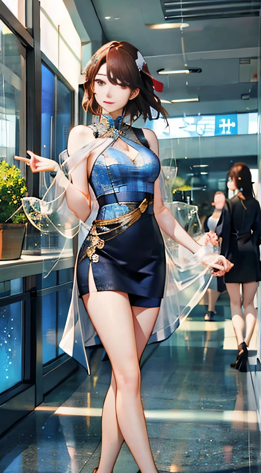highest quality, masterpiece, One woman、 whole body, Very delicate and beautiful woman, 8K Wallpaper, Beautiful fine details, Beautiful sparkle, Cinematic lighting、27 years old、Idol、sexy、Colorful costumes、Red Line、Tall beauty、Sadistic