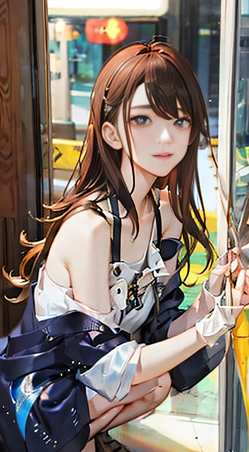 highest quality, masterpiece, One woman、 whole body, Very delicate and beautiful woman, 8K Wallpaper, Beautiful fine details, Beautiful sparkle, Cinematic lighting、27 years old、Idol、sexy、Colorful costumes、Red Line、Tall beauty、Sadistic
