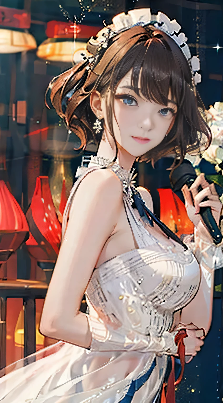 highest quality, masterpiece, One woman、 whole body, Very delicate and beautiful woman, 8K Wallpaper, Beautiful fine details, Beautiful sparkle, Cinematic lighting、27 years old、Idol、sexy、Colorful costumes、Red Line、Tall beauty、Sadistic