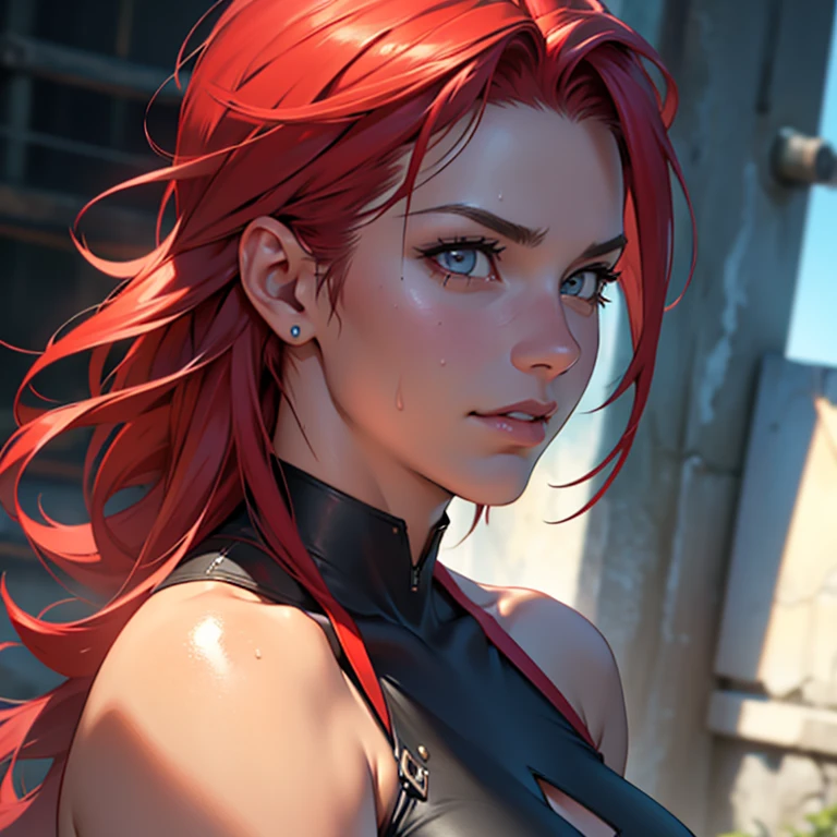 mami, MILF, Mature female, punk, rua, peituda, peitos enormes, Seios enormes, sweating, red hair, Cabelos Longos, hentai, High detail, symmetric, alta qualidade, natural lighting, textura da pele, Absurdo, high resolution, ultrasharp, 8k, master part, extreme attention to detail, rosto perfeito,Realistic, (master part, qualidade superior, best quality, Arte Oficial,) Very detailed, Mais Detalhado, (1mulher:1.3)