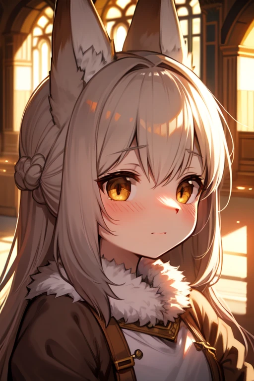 (hairy:1.2), fox, focus on face, blush, Beautiful light and shadow
