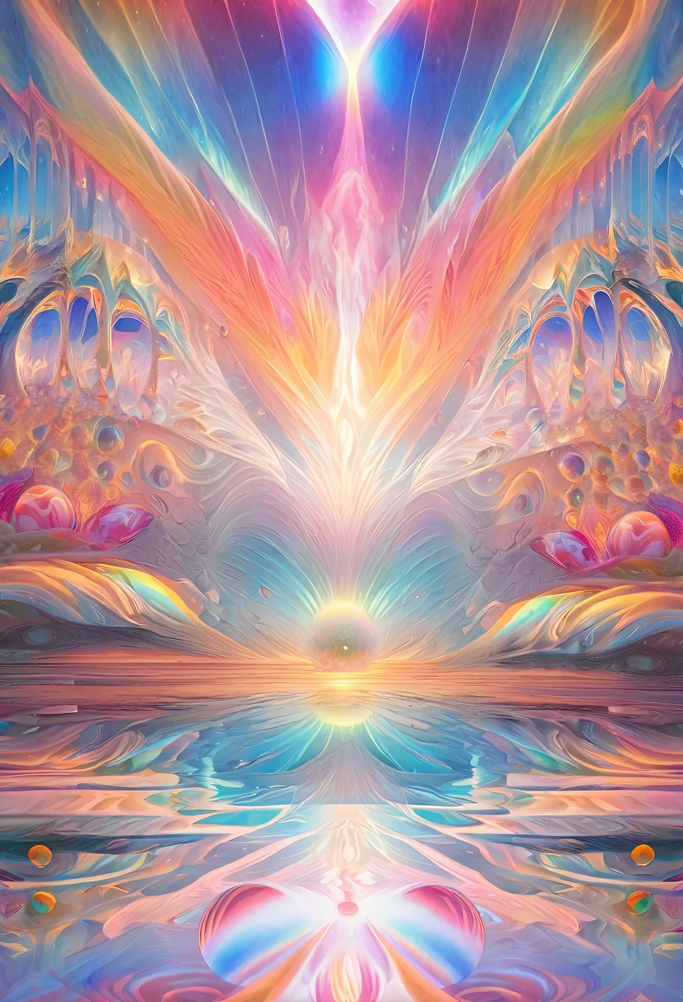 esoteric artwork, best quality, super fine, 16k, incredibly absurdres, extremely detailed, delicate and dynamic, marbles and pastel pop painting, mirror and prism image effects