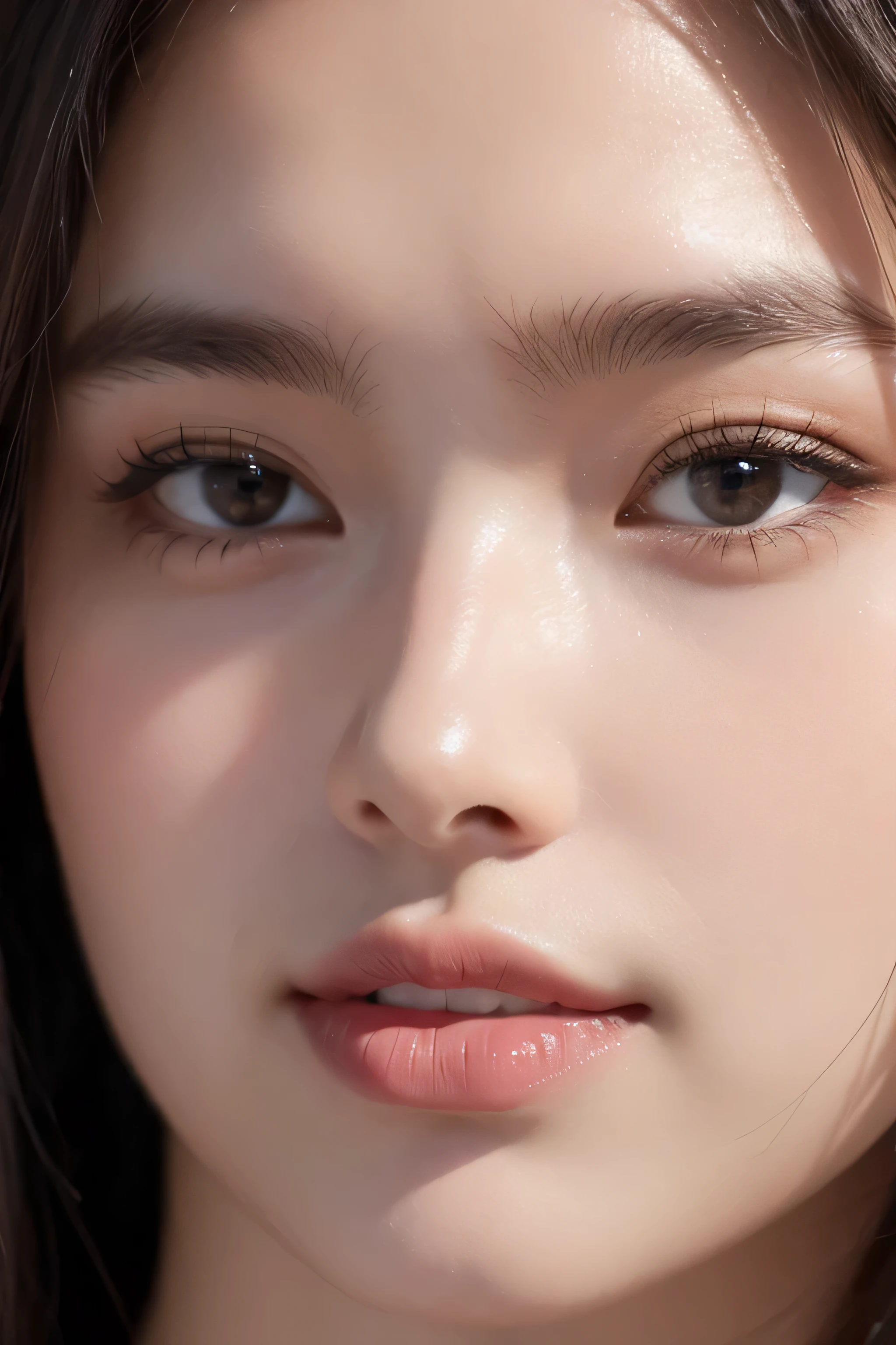 This is a close-up of a woman's lips,Pink lips, David Rubin (David Rubin) Realistic, Reddit, Surrealism, Glossy lips, full Glossy lips, Natural lips, Sexy lips, Clear lips and high quality, Beautiful lips, Sweet lips, Full lips, Thin light pink lips, Lip Gloss, Pointed pose;Pursed lips