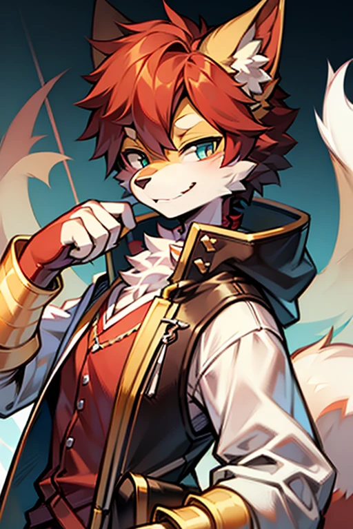tmasterpiece，eyes with brightness, in a panoramic view, Character focus, solo, Furry male wolf, Off-white fur, Different colored eyes,CasualClothing，Young style，The demeanor is cold,One meter seven height，Particularly handsome, has a tail，BREAK BREAK BREAK，AOEU，vectorial，Line art
