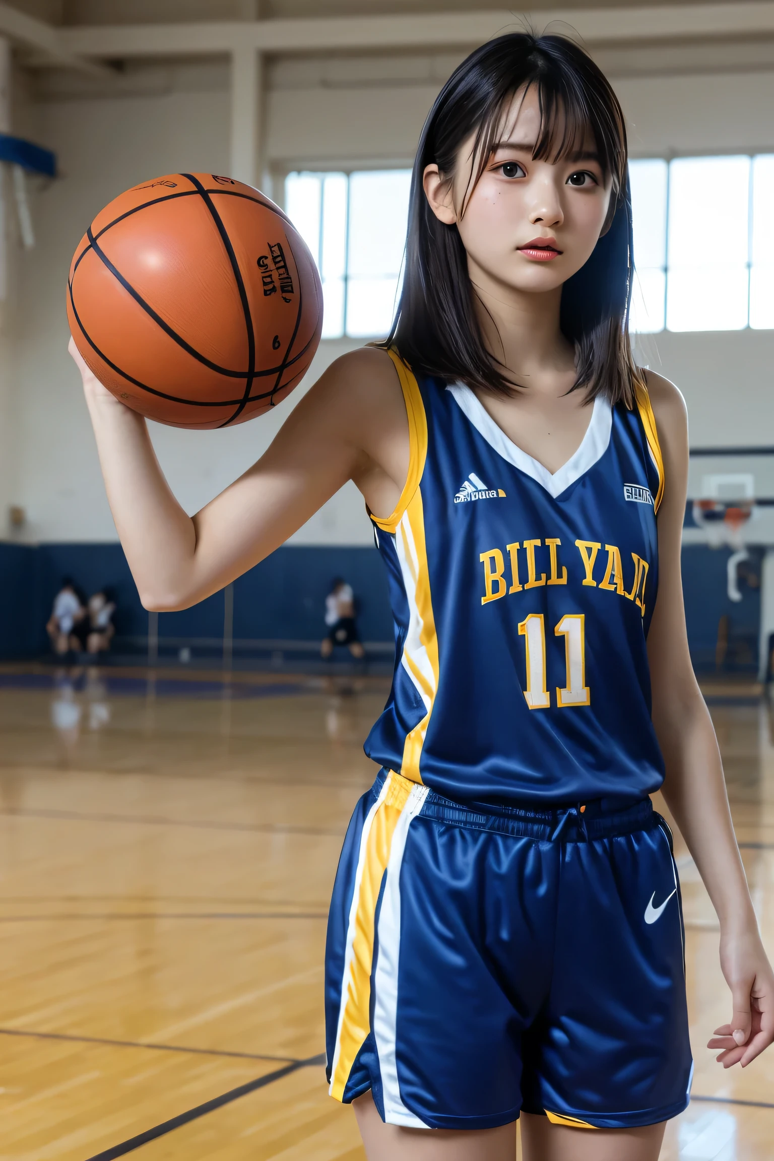 ((Upper Body))、Beautiful woman、Basketball Team - breathable basketball singlets and shorts