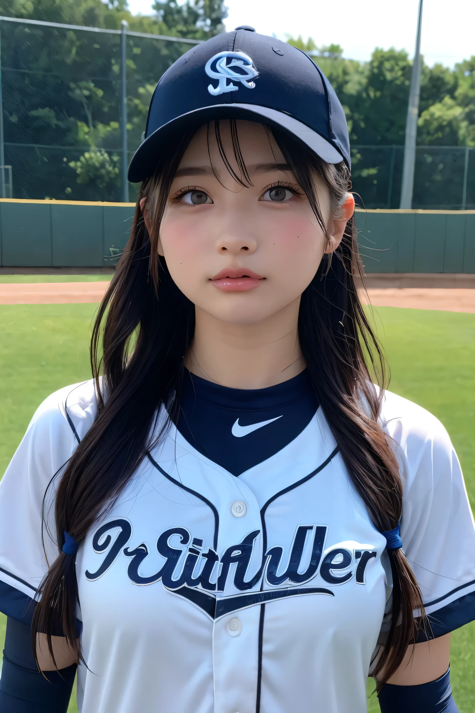 ((Upper Body))、Softball Team - durable softball outfits with visors.