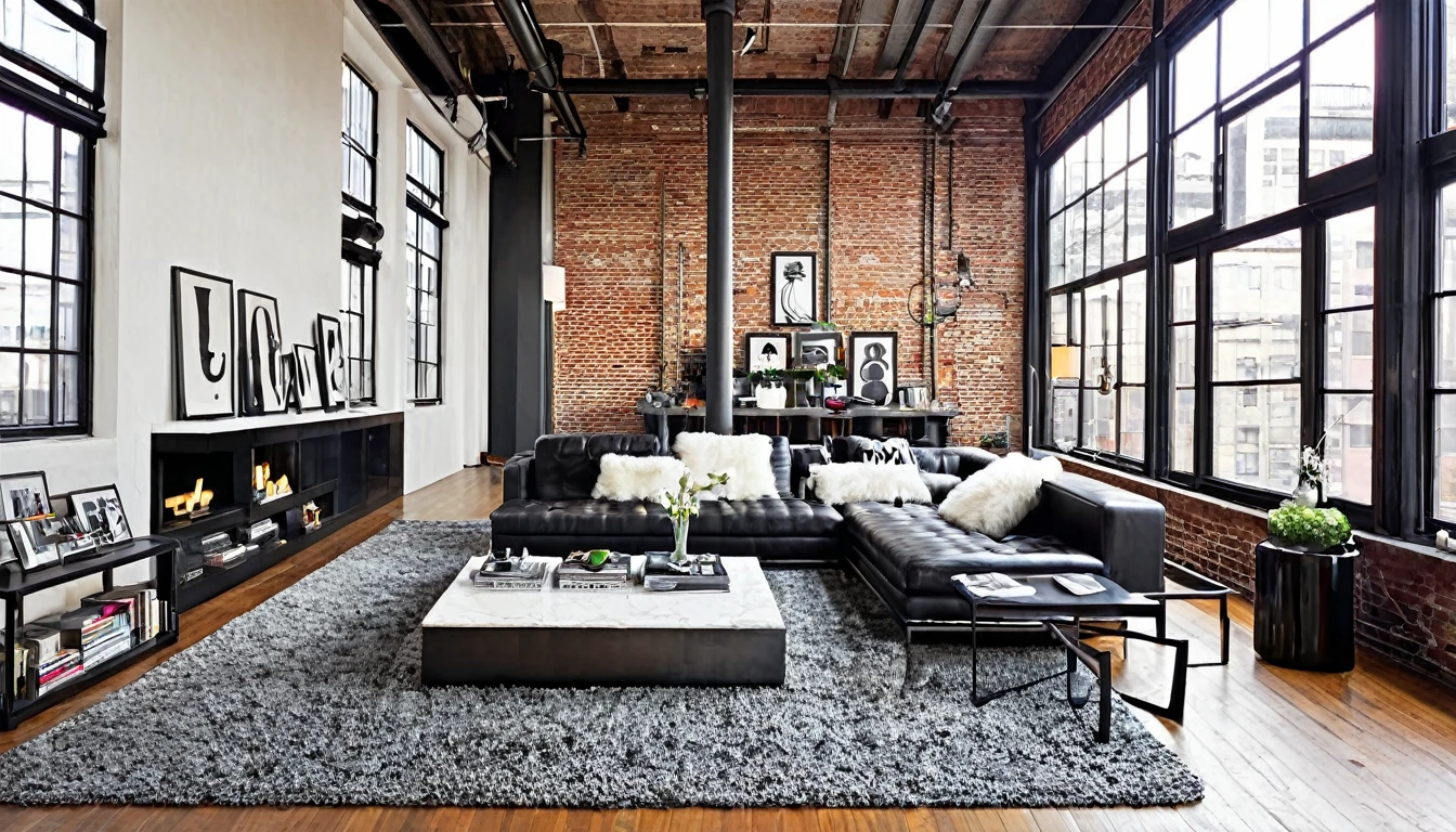 "Urban loft with stylish decor"