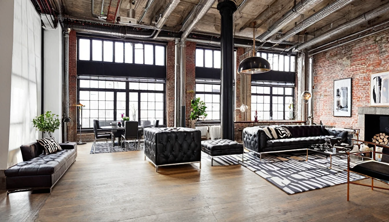 "Urban loft with stylish decor"