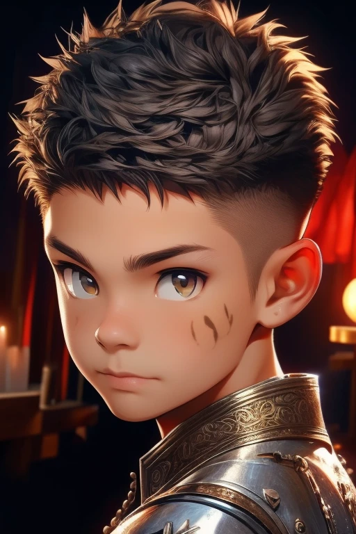 Unity 8k wallpaper, Ultra detailed, Beautiful and aesthetic, Masterpiece, Best quality, Extremely detailed, Realistic, 1boy, Short spiked hair, crew cut hair, Cute, Young, Asian, Leopard ears, view the viewer, facing viewer, Japanese role-playing game style, medieval,