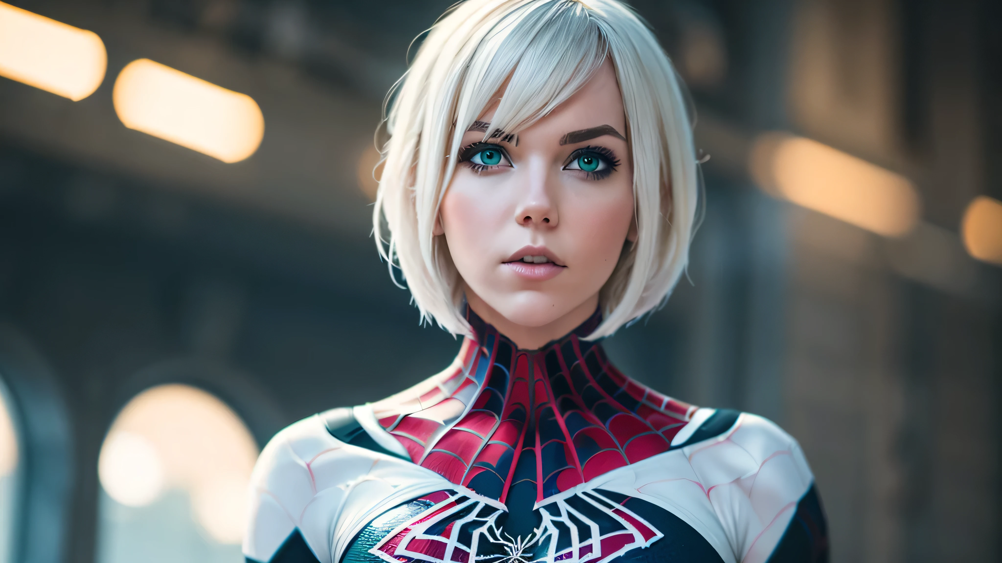 (((1 girl))), ((Spider-Gwen)), ((Spider-Gwen Outfit)), ((Spider-Gwen Haircut)), Textur, filmgrain, Hautporen, dusty atmospheric haze, Vignettierung, Falten, komplizierte Details:0.2 Intricate dramatic cinematic movie stills of a beautiful, eleganten, cunning pirate captain, Sommersprossen, Augenkontakt, (herablassendes, selbstbewusstes Grinsen)1.2, (niedriger Winkel)1.2, Bokeh im Vordergrund, hasselblad RAW dramatisches Foto, (green eyes)