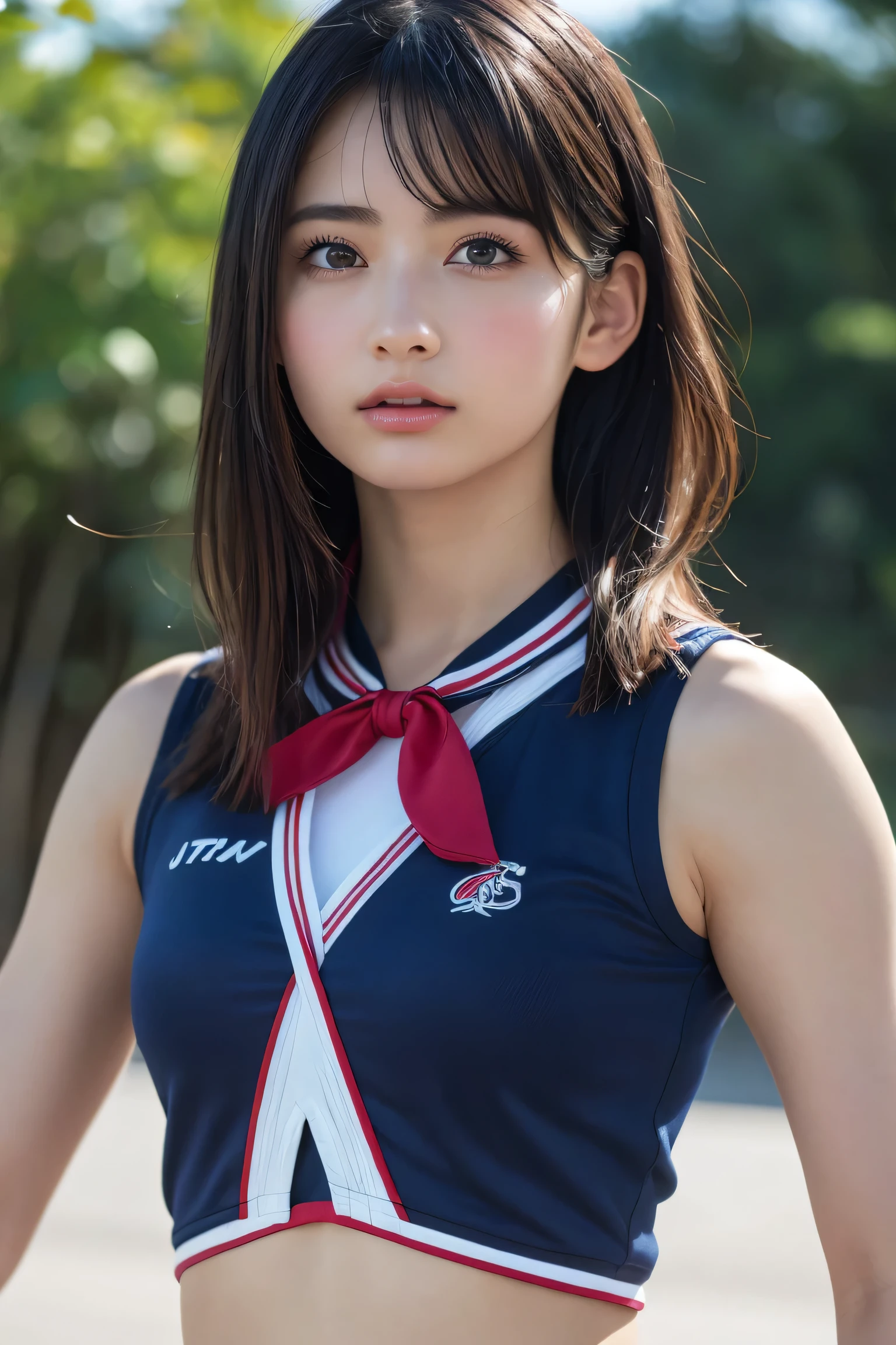 (8k, RAW Photos,highest quality, High resolution:1.1), (Ultra-realistic:1.4),(Realistic, Realistic:1.3),The Beauty of Japan、Rhythmic gymnastics club、Rhythmic Gymnastics Uniform、((Upper Body:1.3))