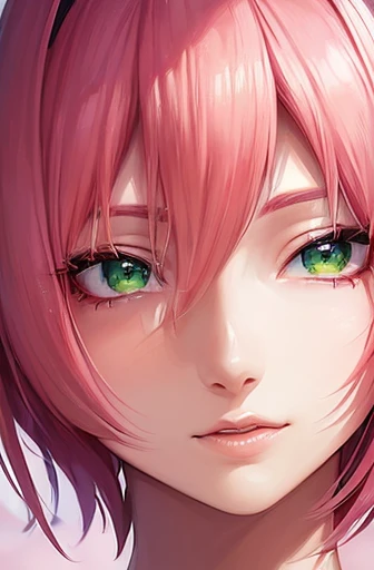 ((ultra quality)), ((masterpiece)), Haruno Sakura, Naruto Shippuden, ((pink short hair)), (beautiful cute face), (beautiful female lips), Charming, ((sexy facial expression)), looks at the camera, eyes slightly open, (skin color white), (blue skin), glare on the body, ((detailed beautiful female eyes)), ((green eyes)), (juicy women&#39;s lip liner), (beautiful female hands), ((ideal female figure)), ideal female body, beautiful waist, gorgeous thighs, beautiful small breasts, ((thin and beautiful)), sits seductively (face close up), sakura haruno, wearing underwear, pink panties, pink bra, cute underwear, cute panties pink with bow, (Clear details), ((high detail)), really, professional photo shoot, ((Clear Focus)), anime
